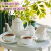 imageBTaT Classic tea set 13 pcs Tea Cups 7oz Tea Pot with Stainless Steel Infuser 32oz Creamer and Sugar Set Porcelain Tea Set White Tea Set Tea Pot Sets with Cups