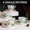 imageBTaT Floral Tea Cups and Saucers Set of 8 8 oz Multicolor