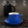 image:imageBTaT Stackable Coffee Cups with Saucers Set of 6 8 Ounce Red Porcelain Cappuccino Cups for Coffee Drinks Cappuccino Latte Espresso Americano and Tea Microwave amp Dishwasher SafeNavy Blue