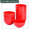 image:imageBrew To A Tea BTaT Soup Bowls Set 16 Ounces Set of 12 Red Porcelain Dishes for Soup Rice Salad Noodle Microwave Oven Freezer amp Dishwasher Safe Deep Cereal Bowls for KitchenRed