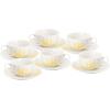 image:imageBTaT Floral Tea Cups and Saucers Set of 6 7 oz Fine Porcelain Teacup Set with Gold Trim for Afternoon Tea Weddings Parties amp Gifting Dishwasher Safe and Freezer SafeWhite Floral