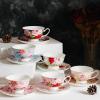 image:imageBTaT Floral Tea Cups and Saucers Set of 6 8 oz Fine Porcelain Teacup Set with Gold Trim for Afternoon Tea Weddings Parties amp Gifting Dishwasher SafeMulticolor with Gift Box