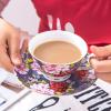 image:imageBTaT Floral Tea Cups and Saucers Set of 6 8 oz Fine Porcelain Teacup Set with Gold Trim for Afternoon Tea Weddings Parties amp Gifting Dishwasher SafeMulticolor with Gift Box