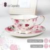 image:imageBTaT Floral Tea Cups and Saucers Set of 6 8 oz Fine Porcelain Teacup Set with Gold Trim for Afternoon Tea Weddings Parties amp Gifting Dishwasher SafeMulticolor with Gift Box