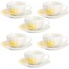 image:imageBTaT Floral Tea Cups and Saucers Set of 6 7 oz Fine Porcelain Teacup Set with Gold Trim for Afternoon Tea Weddings Parties amp Gifting Dishwasher Safe and Freezer SafeWhite Floral